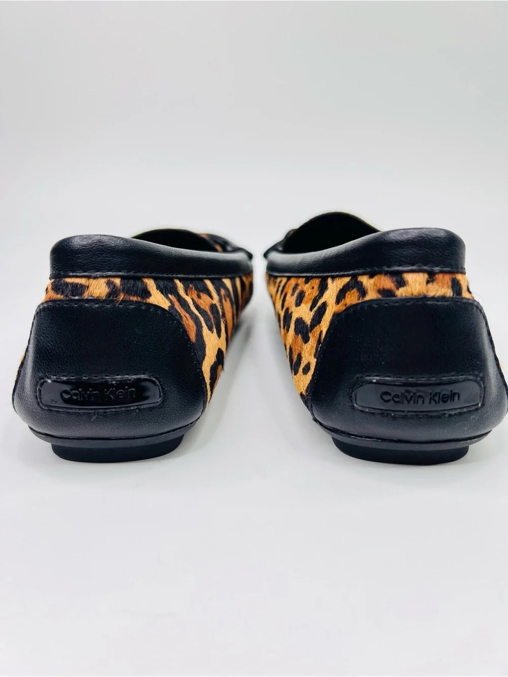 Calvin Klein Lisette Leopard Print Calf Hair Slip On Loafer Womens Size 8